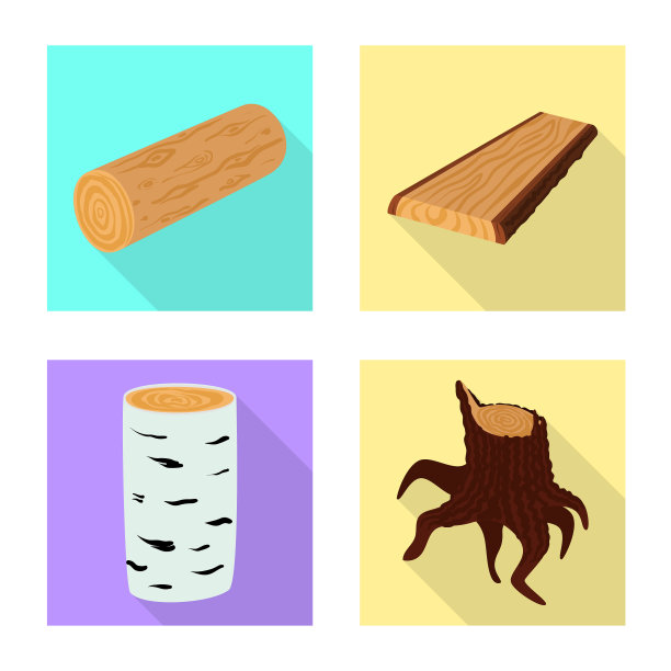 孤立的物体材料和自然符号图片下载