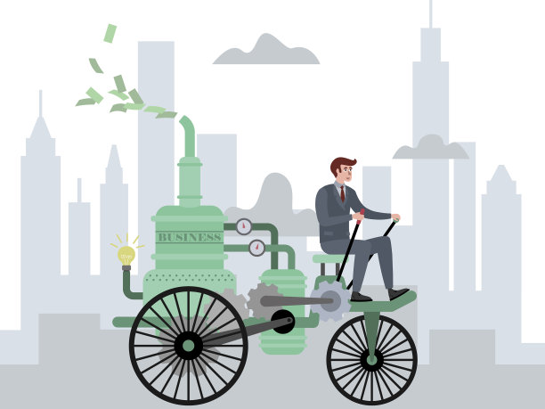 商人开着商务车，骑着自行车进来图片下载