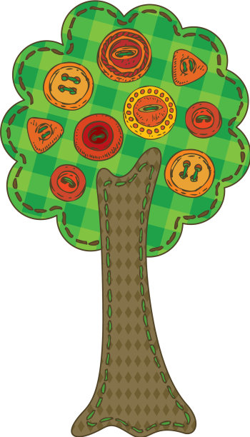 孤立拼凑的夏季树图片下载