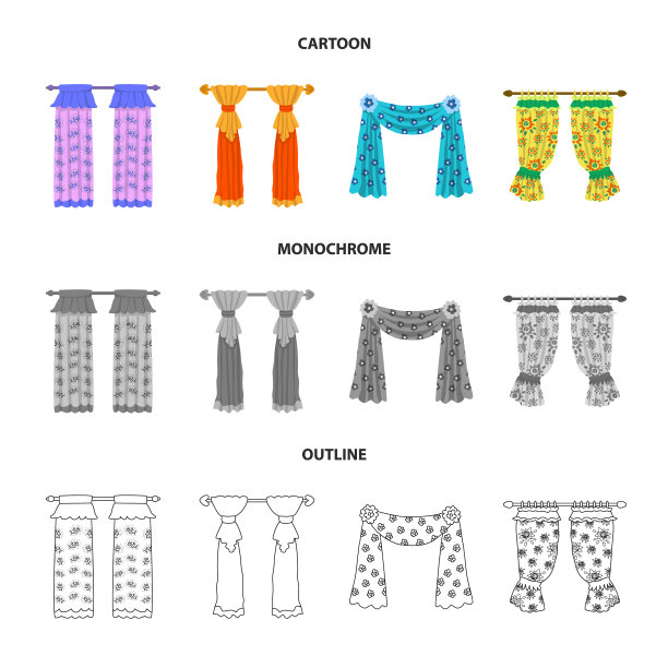 窗帘和窗帘标志图片下载