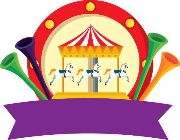 狂欢节上吹着喇叭的旋转木马图片下载