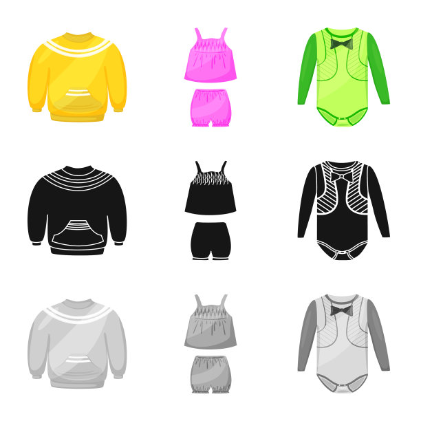 设计时装和服装标志图片下载