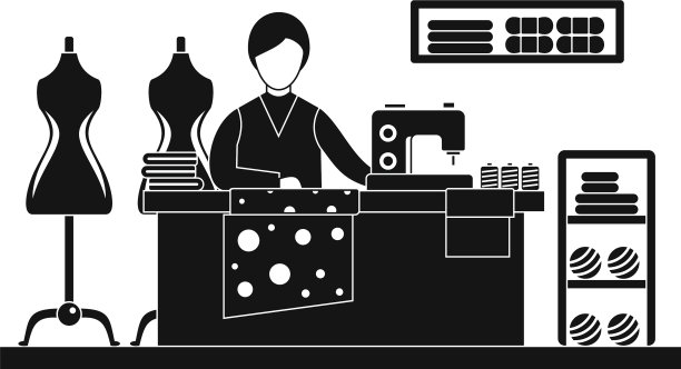 女裁缝概念旗帜简约风格图片下载