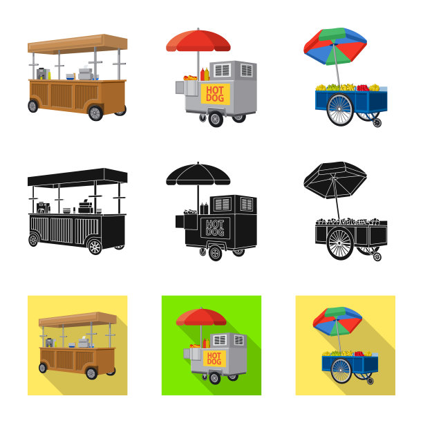 设计营销和帐篷标识集图片下载