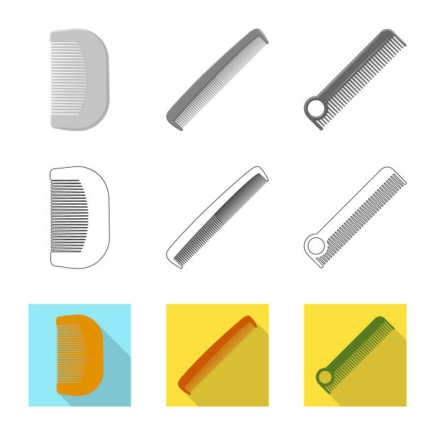 刷子和头发图标集图片下载