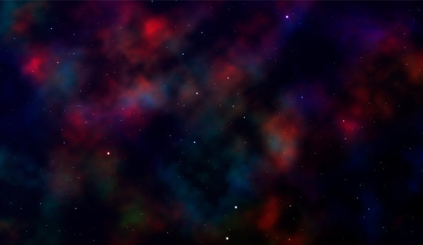 太空背景奇妙的外部景象与现实的明亮的恒星和气体云群。有星云、星系和星团的宇宙。无限的宇宙空间。矢量图图片下载