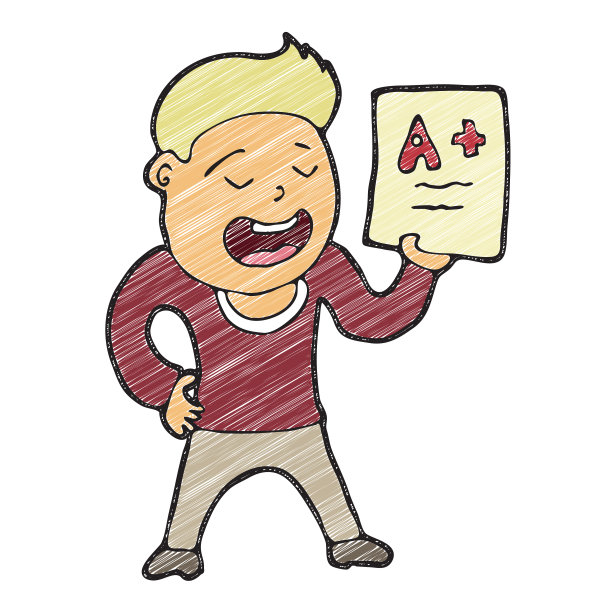 数字绘制聪明的孩子设计手绘图片下载