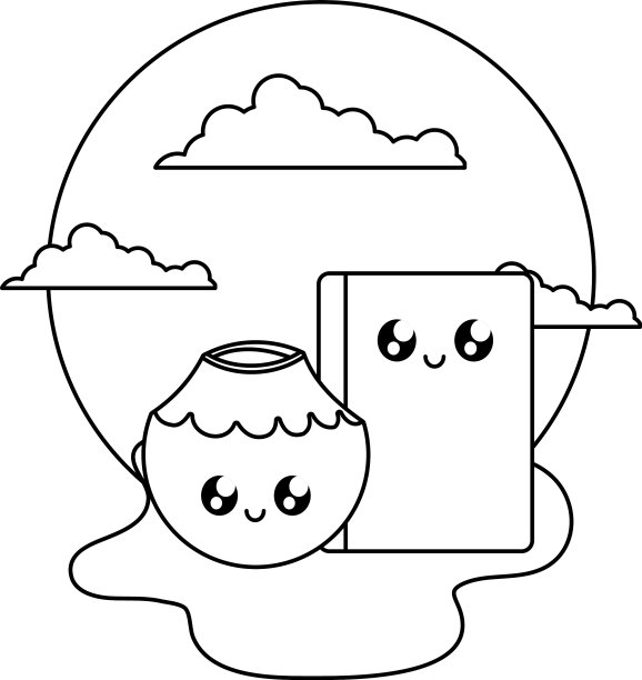 海滩上的鸡尾酒椰子卡哇伊护照图片下载