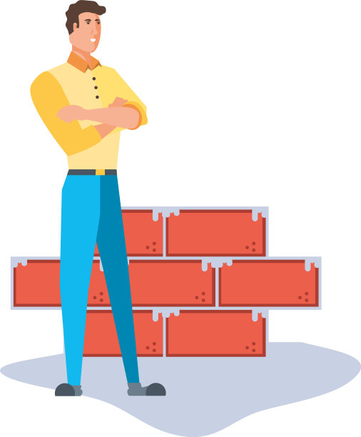 孤立的头像人和砖块设计图片下载