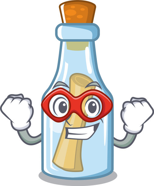 超级英雄信息在卡通瓶上图片下载