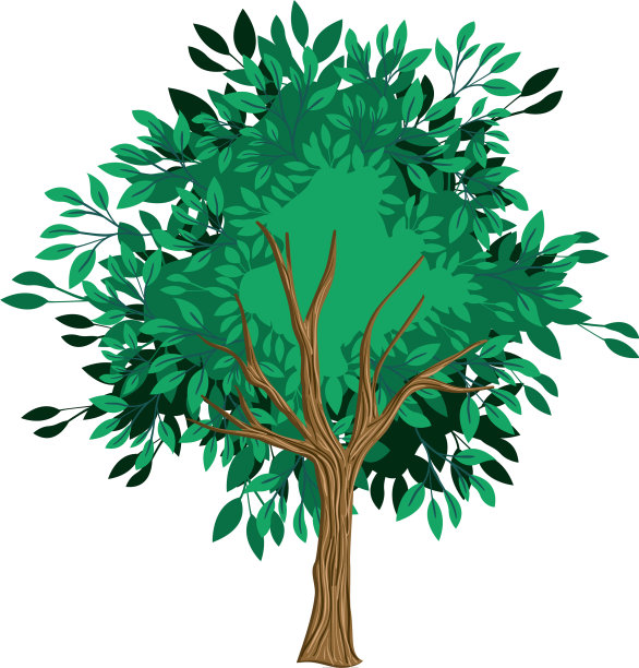 树绘水彩风格图片下载