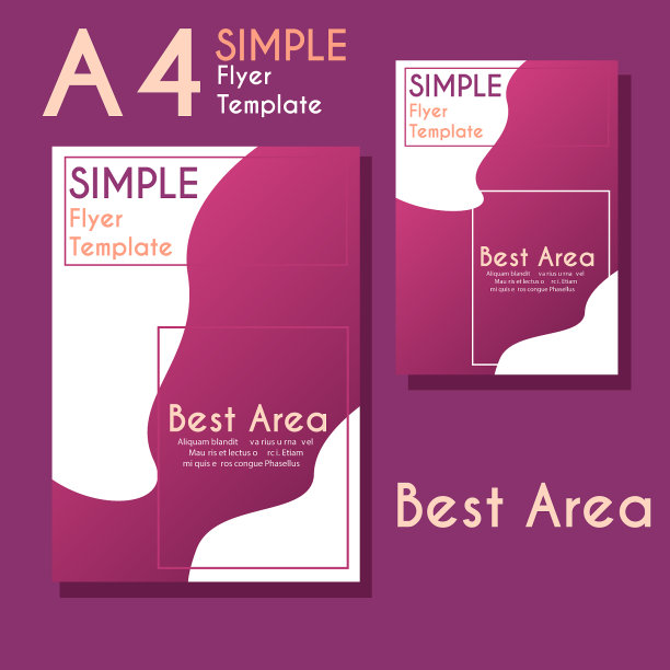 简单的传单设计与两种美丽的颜色图片下载
