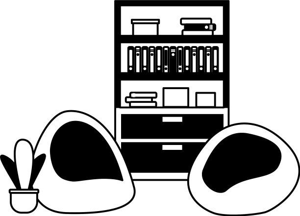 办公室书架豆椅图片下载