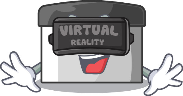 虚拟现实糕点刮刀上的木制吉祥物图片下载