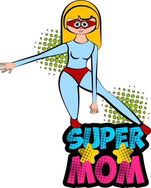 孤立的超级妈妈角色和服装图片下载