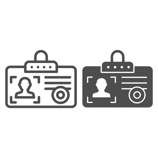 身份证线和字形图标身份证图片下载