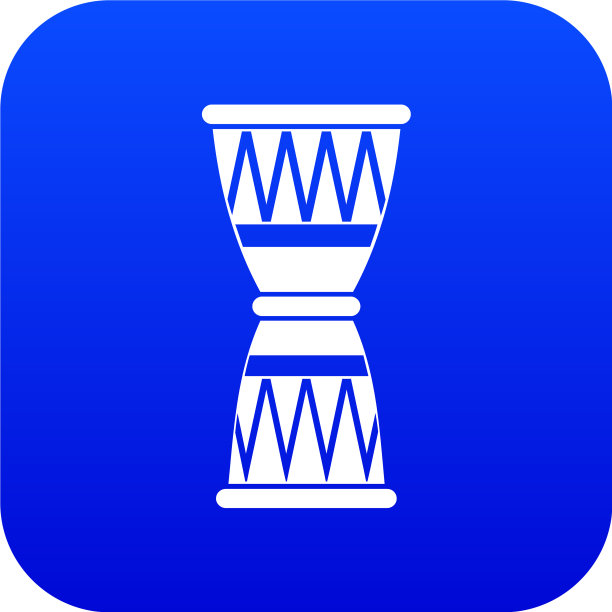 非洲鼓图标数字蓝色图片下载