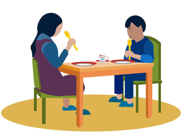 午餐在幼儿园，孩子们在里面吃饭图片下载