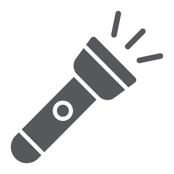 手电筒字形图标灯和电灯图片下载