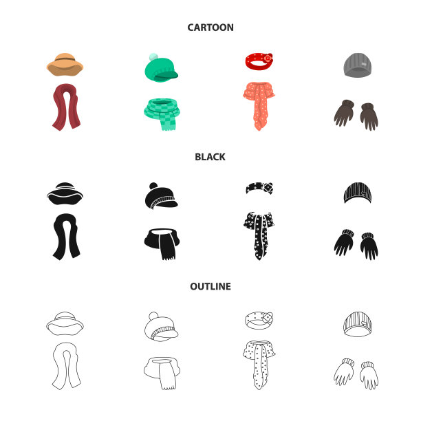 设计服装和纹理符号集图片下载