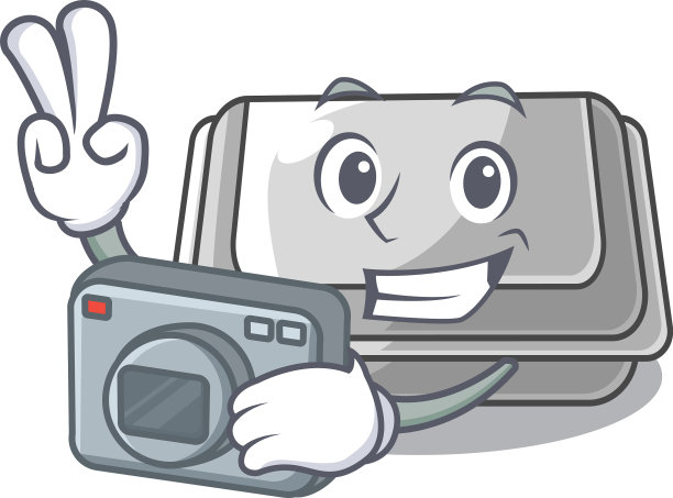 摄影师在卡通桌上的塑料盒子图片下载