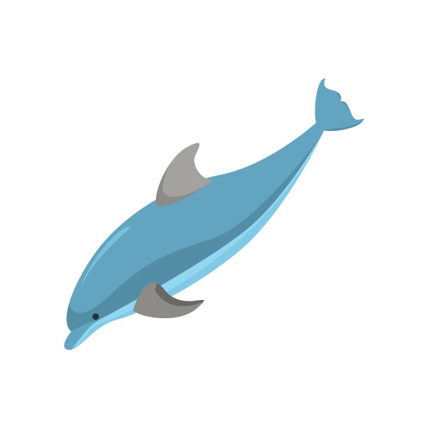 卡通人物滑稽的海豚上的白色图片下载