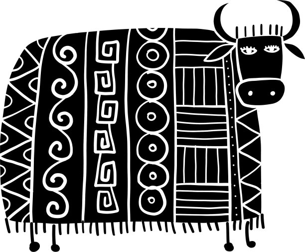 有趣的奶牛素描为你的设计图片下载