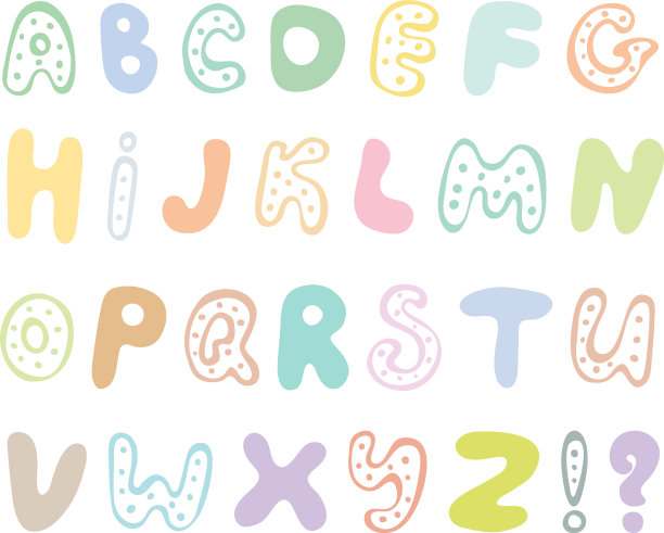 手绘ABC集孤立在白色背景图片下载