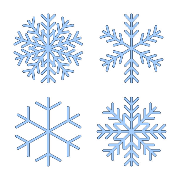 雪花标志设置蓝色雪花图标图片下载