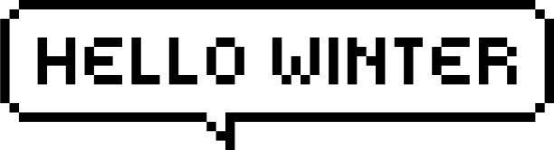 你好冬天像素风格泡泡讲话图片下载