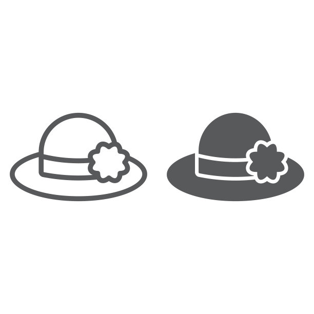 帽子线和字形图标服装和时尚图片下载