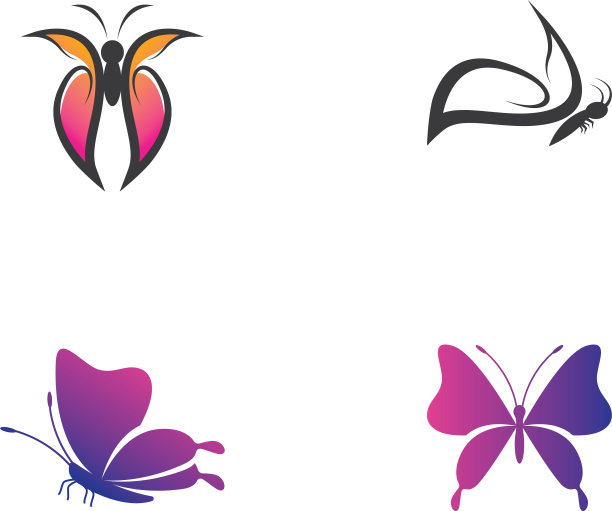 蝴蝶标志模板图片下载