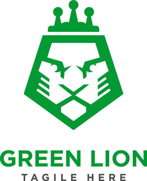 绿色狮子头标志设计图片下载