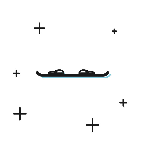 黑色滑雪板图标孤立在白色背景图片下载