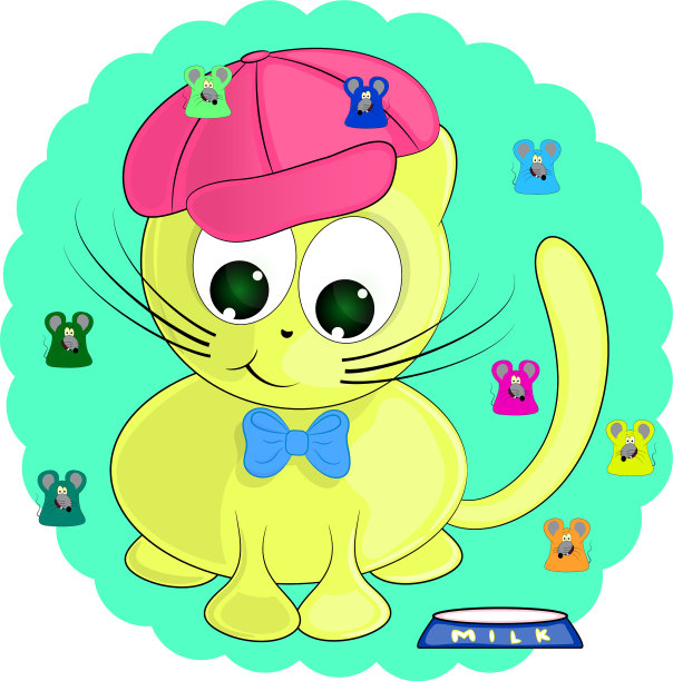 可爱的卡通猫和老鼠图片下载