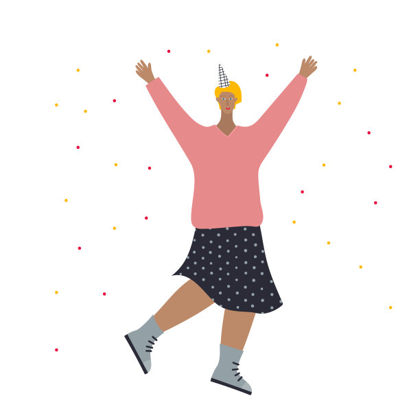 节日派对庆祝舞蹈女孩插图图片下载