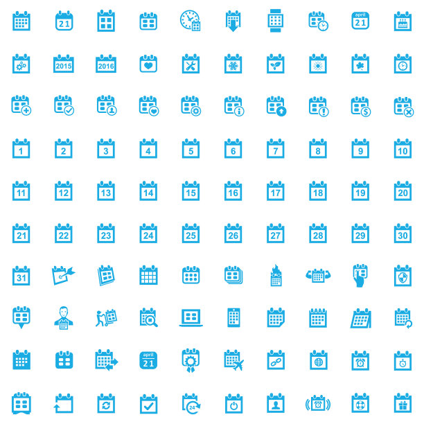 日历100图标通用设置为web和UI图片下载