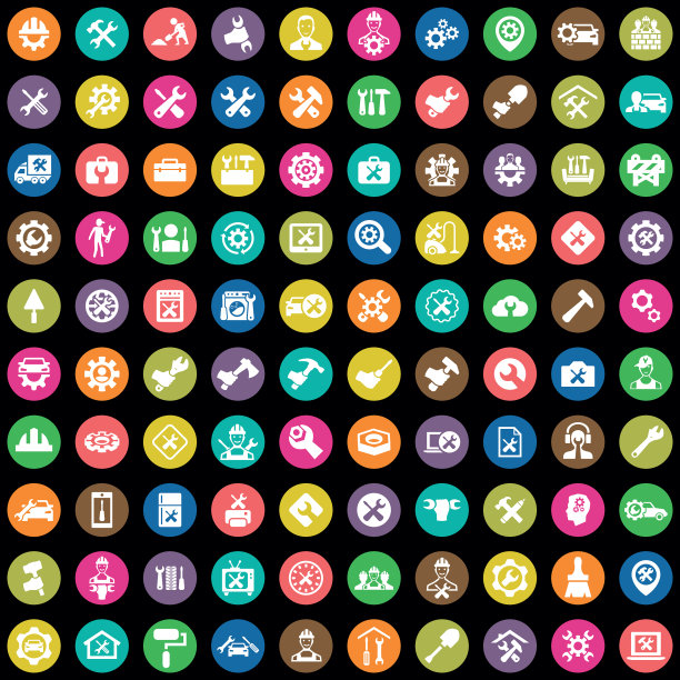 用于Web和UI的维修100图标通用集图片下载