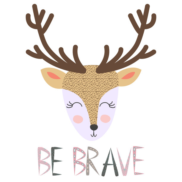 鹿儿在斯堪的纳维亚风格的明信片图片下载