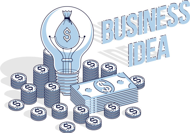 创业创意概念灯泡与图片下载
