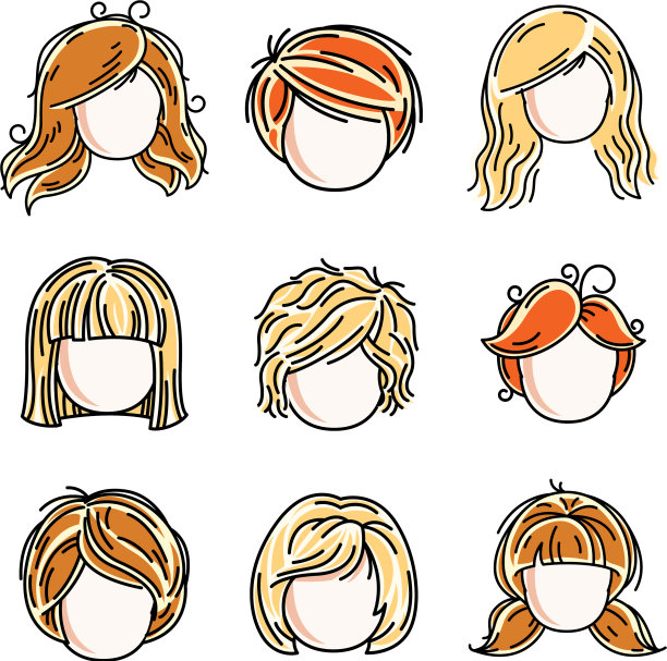 收集可爱女孩脸人头平图片下载