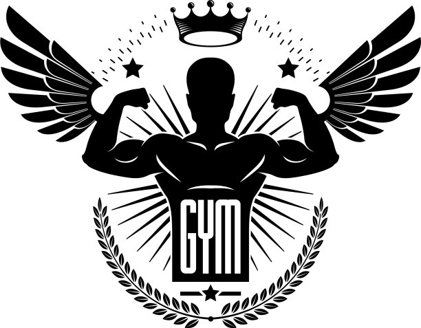 健身房和健身标志模板复古风雅图片下载
