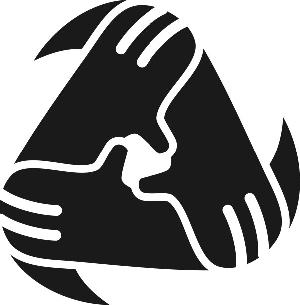 三角形手部承诺团队合作黑色图片下载