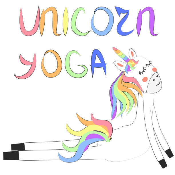 独角兽瑜伽启蒙运动设计图片下载