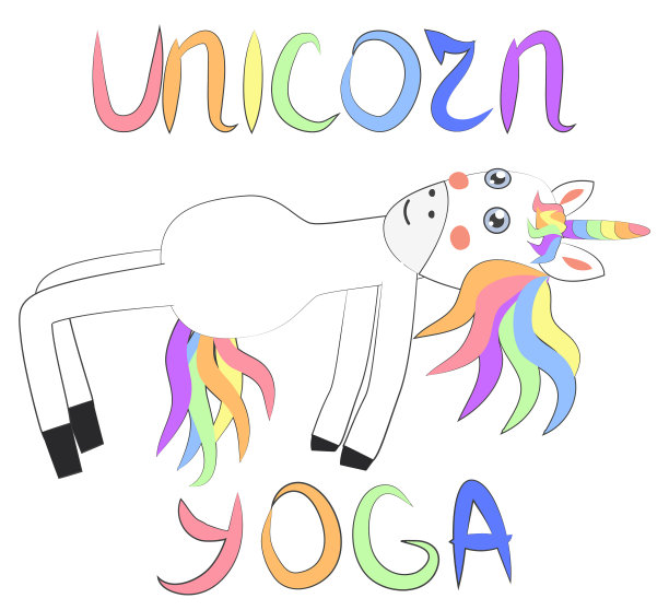独角兽瑜伽启蒙运动设计图片下载