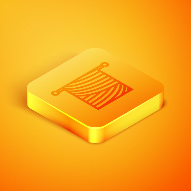 等距线针织图标孤立在橙色上图片下载