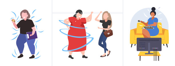 让肥胖的人摆出不同的超重姿势图片下载