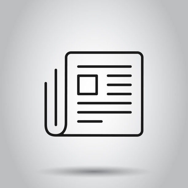 杂志页面图标在平面风格新闻孤立图片下载