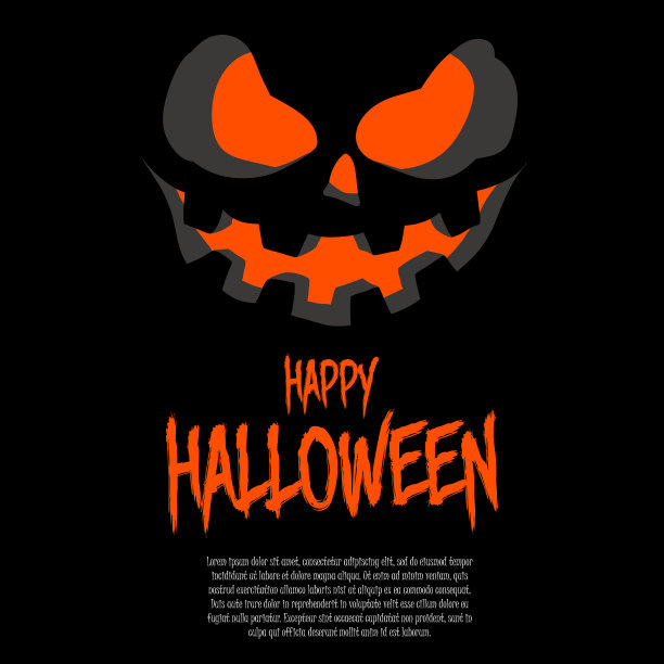 万圣节设计模板与南瓜脸图片下载