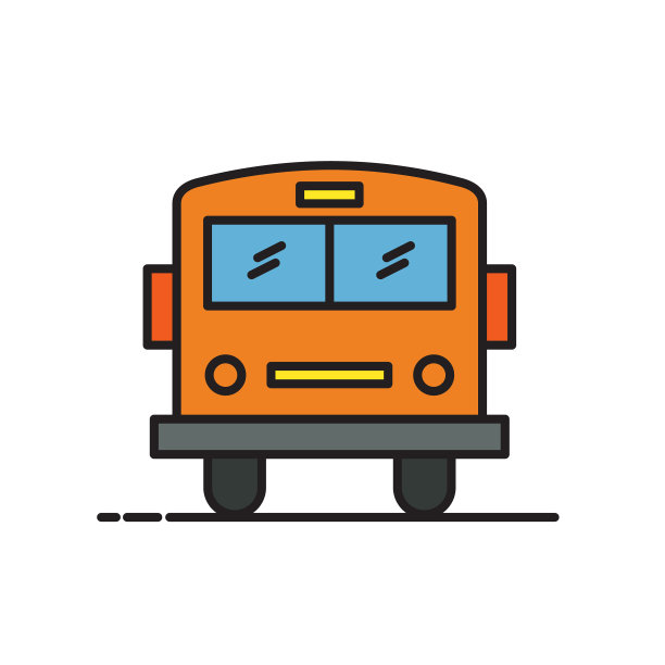 校车细线图标孤立在白色eps10图片下载